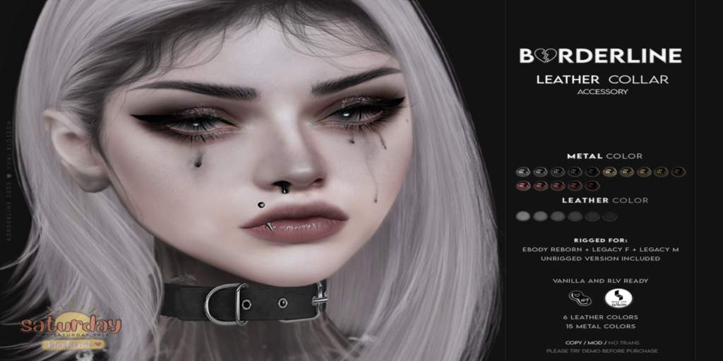 Leather Collar - Legacy/Reborn/Unrigged	&lt;a href=&quot;http://maps.secondlife.com/secondlife/Deadlands/158/124/37&quot; target=&quot;_blank&quot;&gt;Teleport&lt;/a&gt;