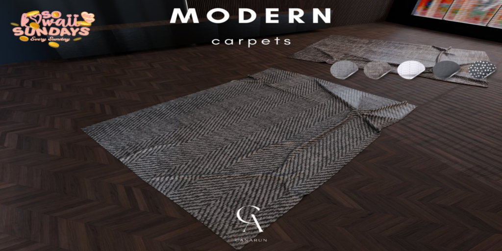 Modern Carpets	&lt;a href=&quot;http://maps.secondlife.com/secondlife/Canarun/241/130/24&quot; target=&quot;_blank&quot;&gt;Teleport&lt;/a&gt;