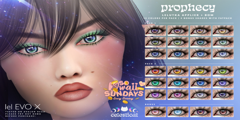 Prophecy Eyes - BOM/EvoX	&lt;a href=&quot;http://maps.secondlife.com/secondlife/Oni/161/94/3&quot; target=&quot;_blank&quot;&gt;Teleport&lt;/a&gt;
