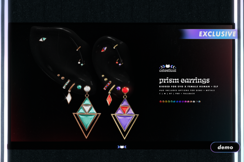 Prism Earrings - EvoX F Ears, L$350