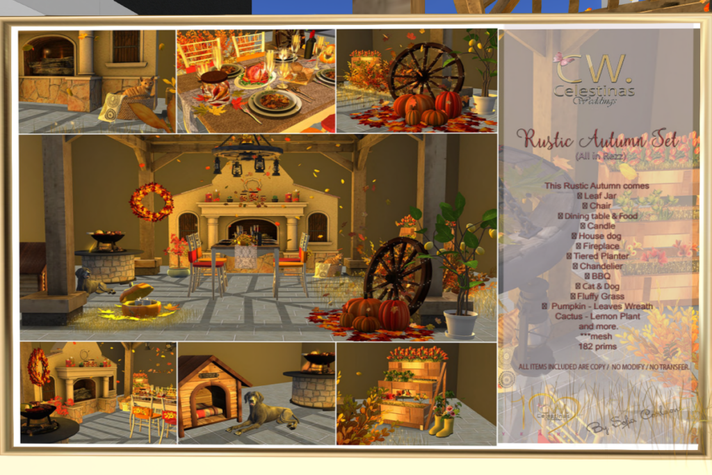 Rustic Autumn Furniture &amp; Decor Set, L$250