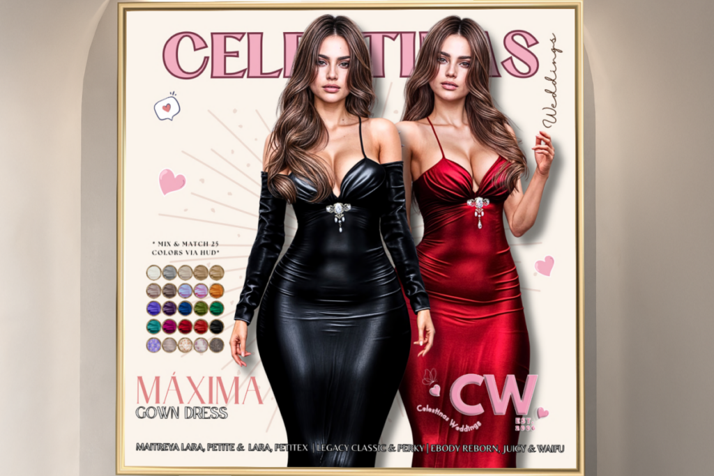 Maxima Gown - Legacy/Maitreya/Reborn/+mods, L$155 each/L$980 FP