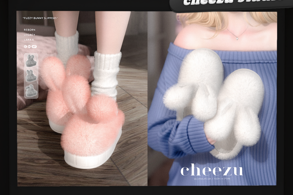 Fuzzy Bunny Slippers - Legacy/MaitreyaX/Reborn, L$399