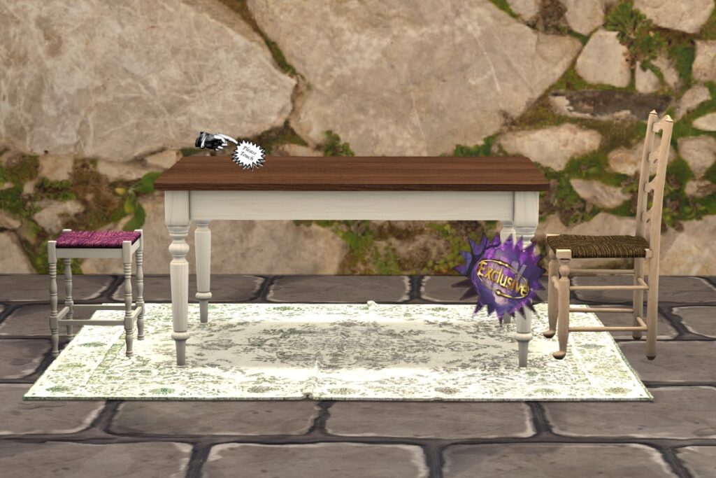 Country Chair, Stool, &amp; Table, L$280 each
