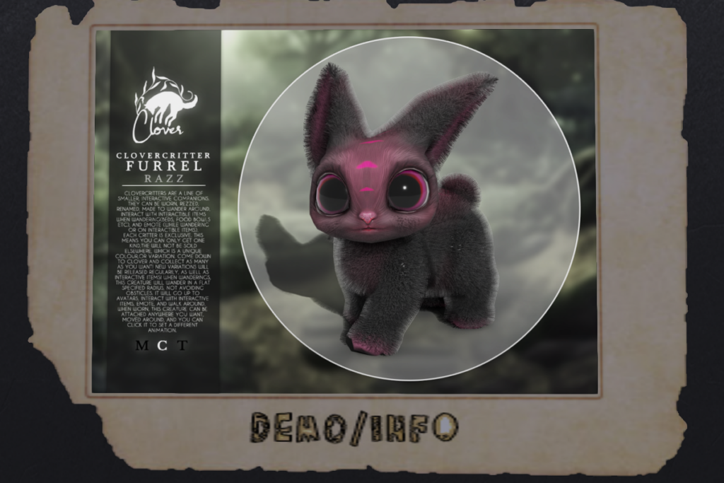 Furrel Razz	&lt;a href=&quot;http://maps.secondlife.com/secondlife/RAWR/135/136/22&quot; target=&quot;_blank&quot;&gt;Teleport&lt;/a&gt;