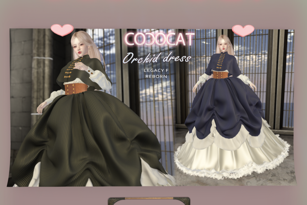 Orchid Dress - Legacy/Reborn, L$320 each/L$1520 FP