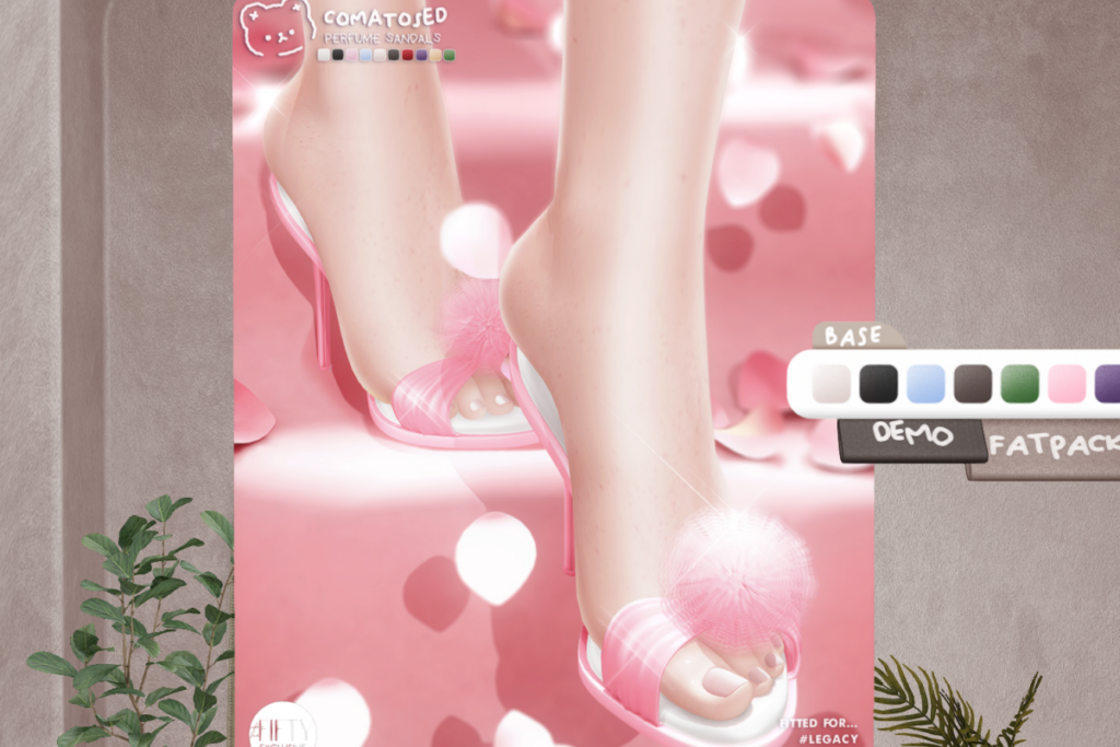 Perfume Sandals  - Legacy/Maitreya/Reborn/+mods, L$250 each/L$1200 FP