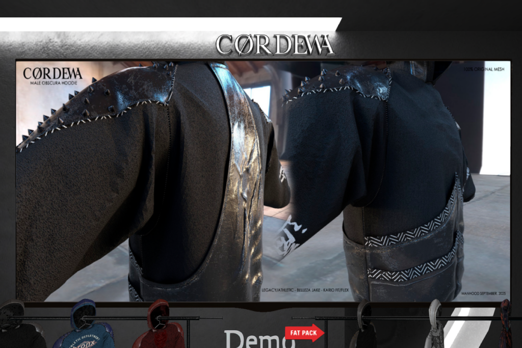 Male Obscura Hoodie - Jake/Kario Fit+Flex/Legacy/+mods, L$450 each/L$1450 FP