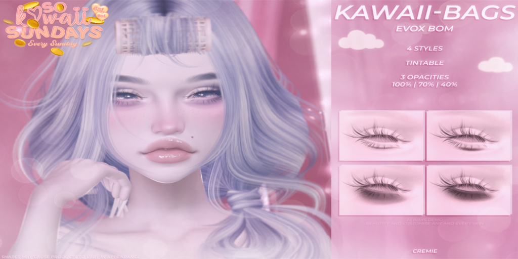Kawaii-Bags Cosmetics - EvoX	&lt;a href=&quot;http://maps.secondlife.com/secondlife/Soul/219/80/1256&quot; target=&quot;_blank&quot;&gt;Teleport&lt;/a&gt;