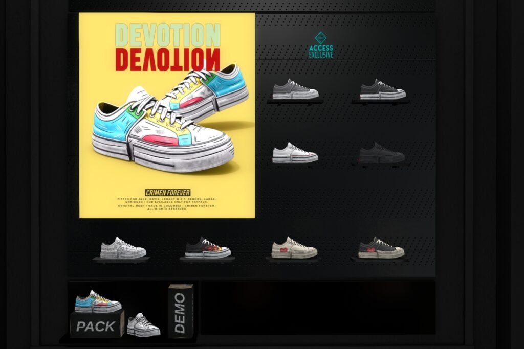 Devotion Sneakers - Davis/Jake/Legacy M+F/MaitreyaX/Reborn/unrigged, L$240 each/L$700 FP