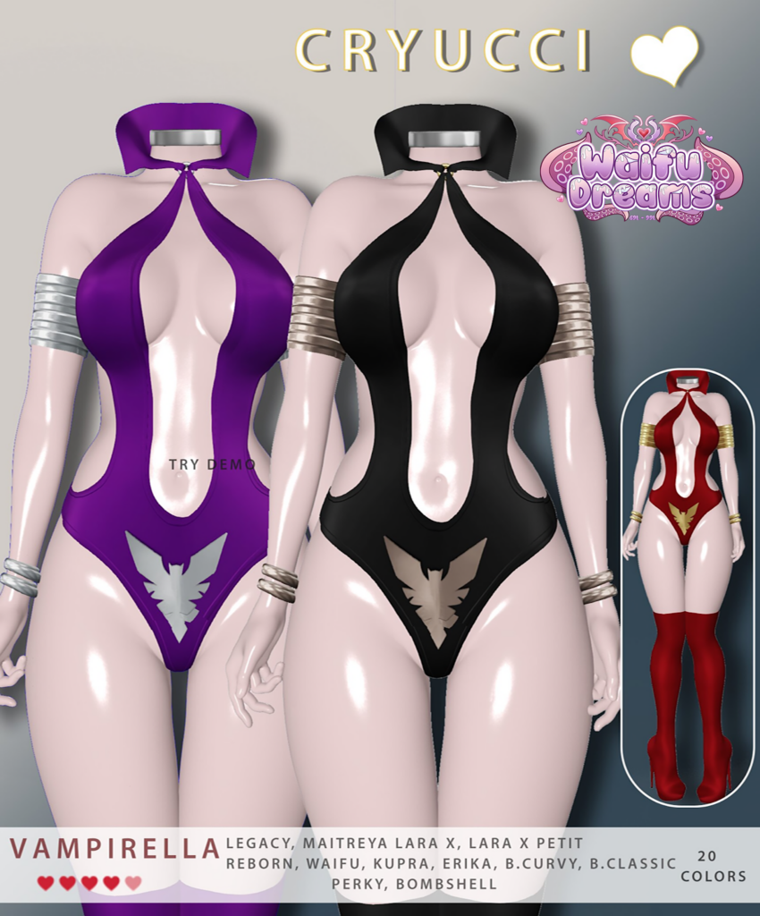 Vampirella Outfit - Erika/GenX/Inithium/Legacy/Maitreya/Reborn/+mods