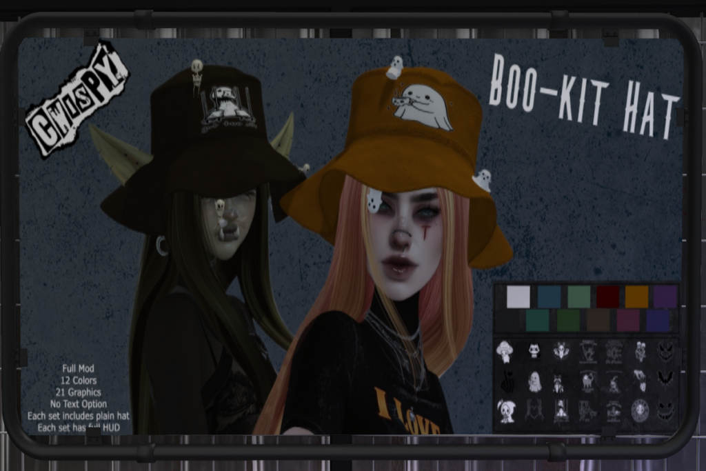 Boo-Kit Hat, L$349 each/L$849 FP