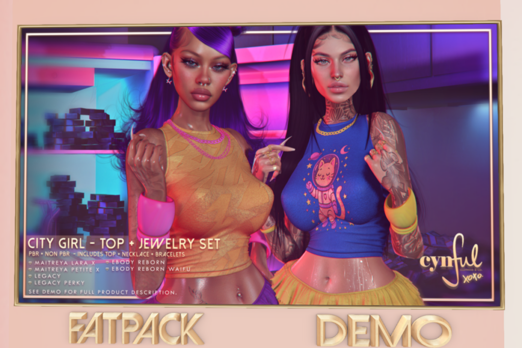 City Girl Top &amp; Jewlery - Legacy/MaitreyaX/Reborn/+mods, L$299 each/L$999 each FP/L$1999 MP