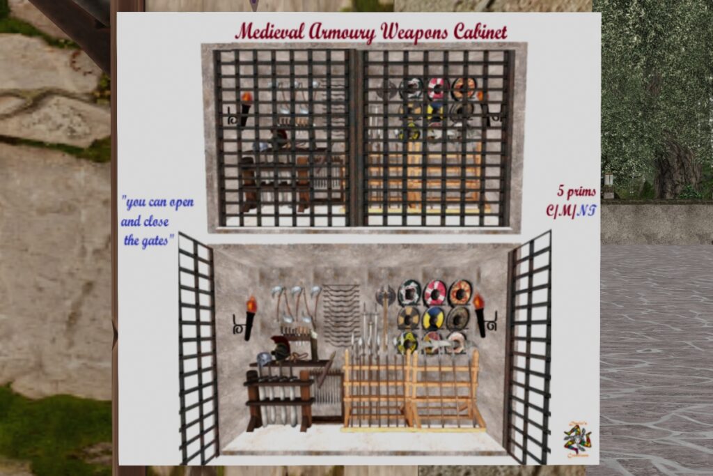Medieval Armoury Weapons Cabinet, L$99
