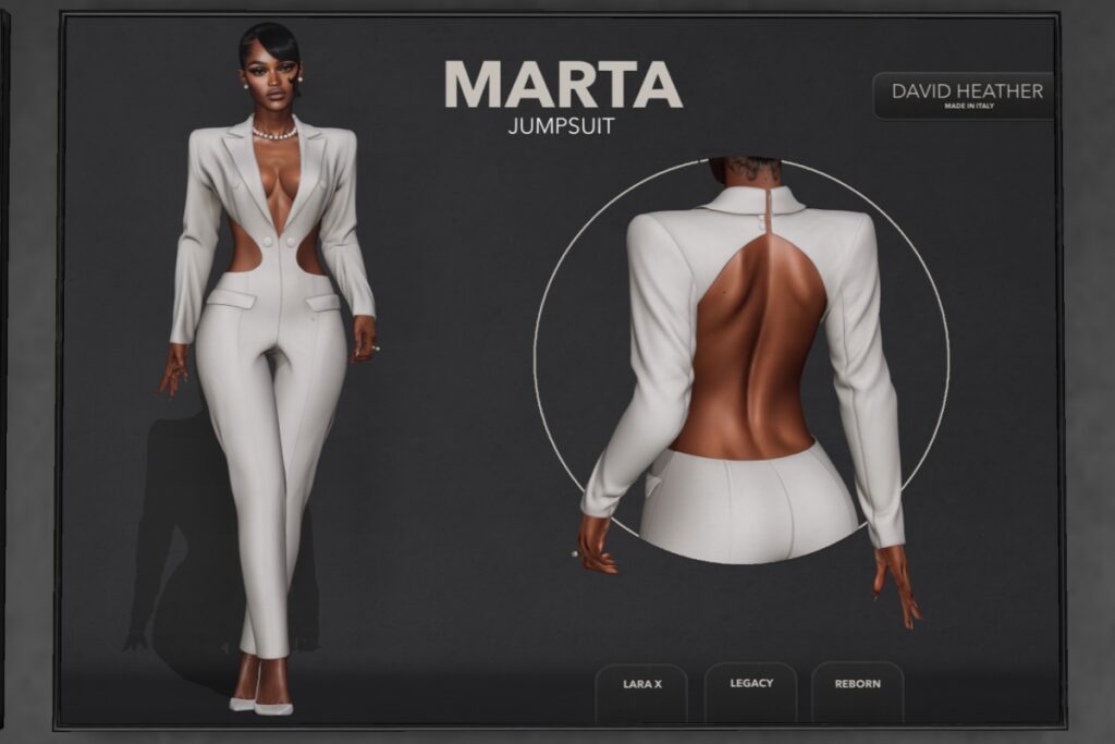 Marta Jumpsuit - Legacy/MaitreyaX/Reborn, L$300 each/L$2150 FP