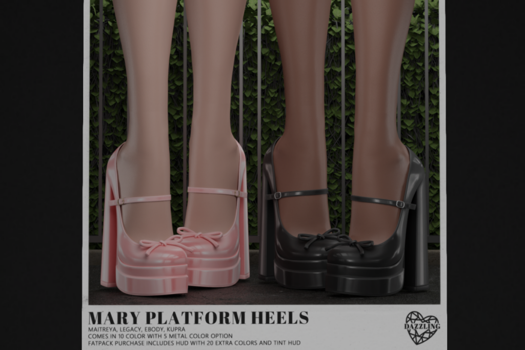 Mary Platform Heels - Inithium/Legacy/Maitreya/Reborn, L$229 each/L$699 FP