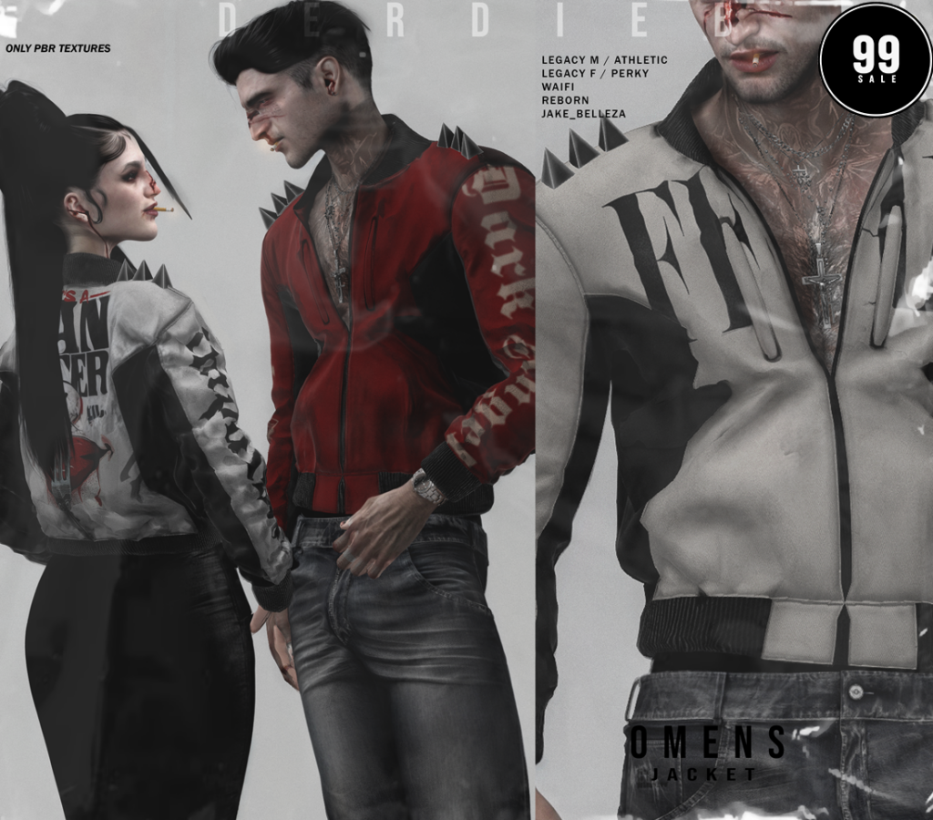 Omens Jacket - Jake/Legacy M+F/Reborn/+mods	&lt;a href=&quot;http://maps.secondlife.com/secondlife/Lockheart/210/65/3701&quot; target=&quot;_blank&quot;&gt;Teleport&lt;/a&gt;