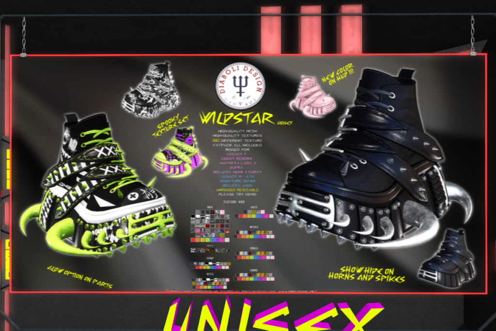 Wildstar Boots - GenX/Gianni/Inithium/Jake/Legacy F+M/MaitreyaX/Reborn/Unrigged/+mods, L$999