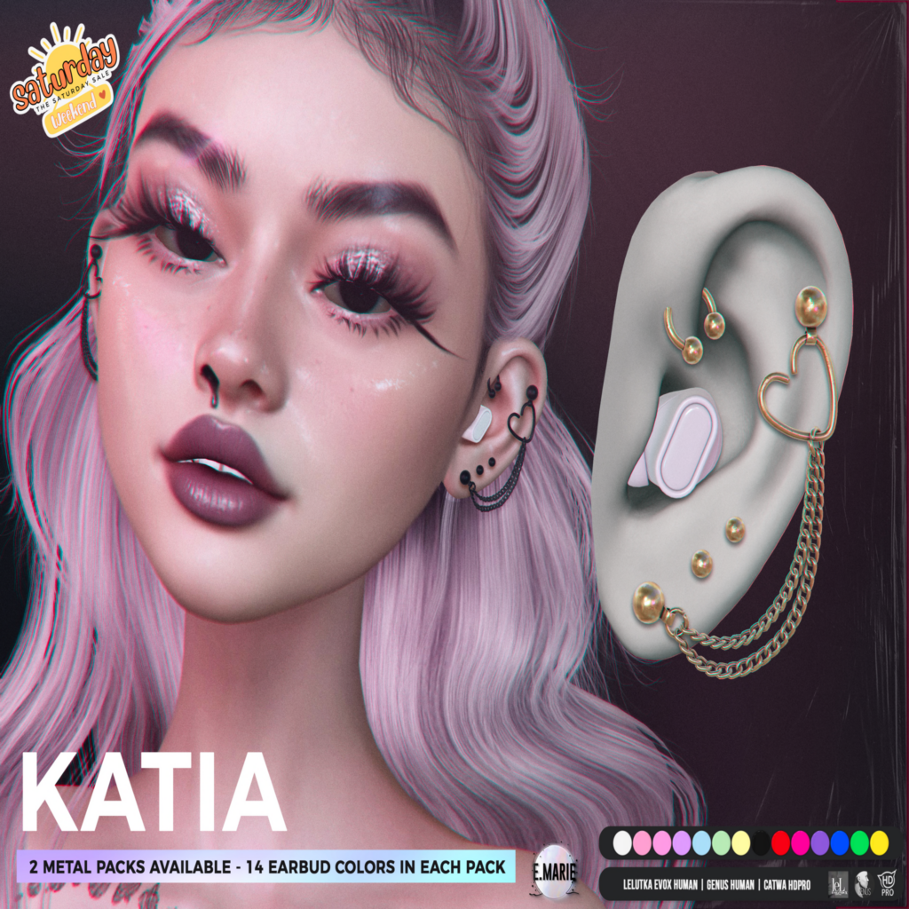 Katia Earrings - Catwa/EvoX Human/Genus Human	&lt;a href=&quot;http://maps.secondlife.com/secondlife/xoxo/87/128/41&quot; target=&quot;_blank&quot;&gt;Teleport&lt;/a&gt;