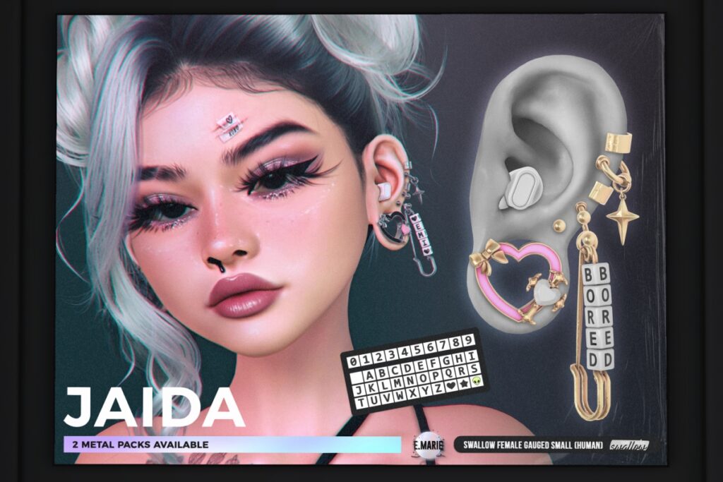 Jaida Earrings - Swallow Gauged S F, L$299 each