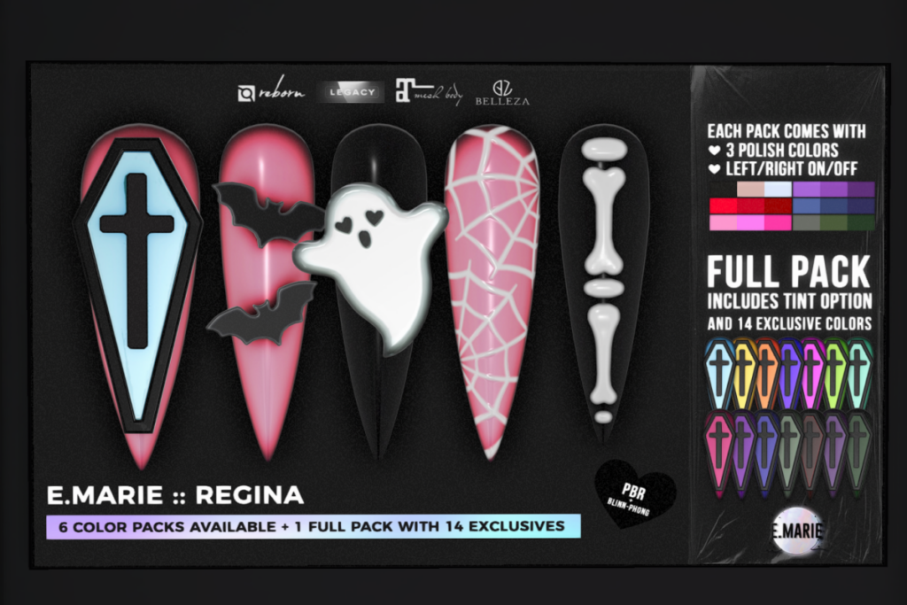 Regina Nails - Belleza/Legacy/Maitreya/Reborn, L$299 each/L$1299 FP