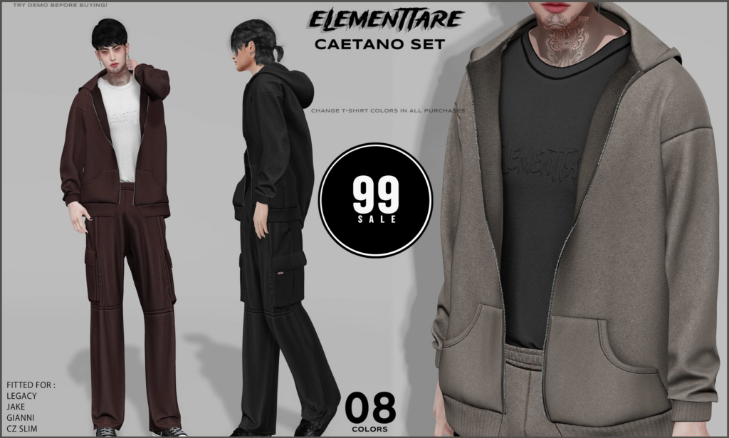 Caetano Set - CZ Slim/Gianni/Jake/Legacy	&lt;a href=&quot;http://maps.secondlife.com/secondlife/Heartbreak/116/99/100&quot; target=&quot;_blank&quot;&gt;Teleport&lt;/a&gt;
