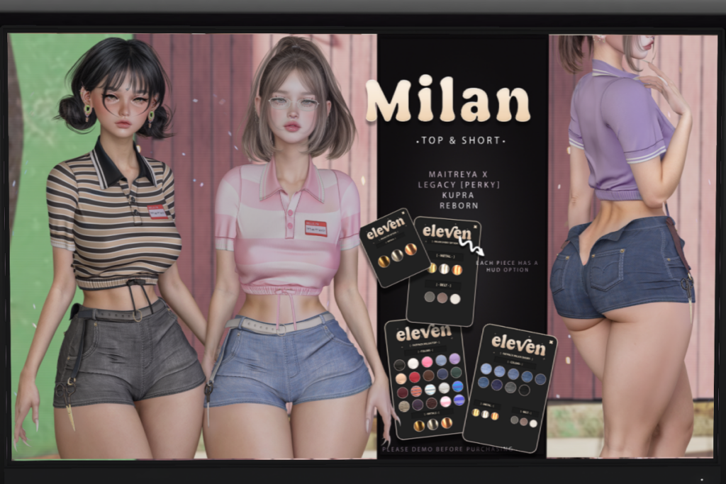 Milan Top and Short - Inithium/Legacy/MaitreyaX/Reborn/+mods, L$260 each/L$1299 each FP