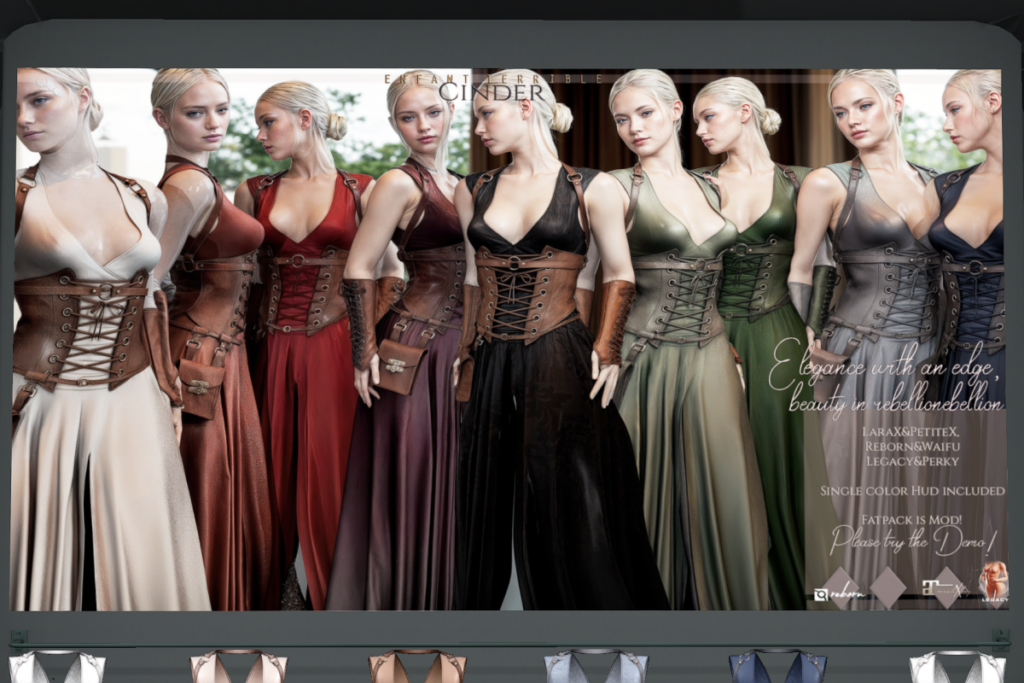 Cinder Dress - Legacy/MaitreyaX/Reborn, L$355 each/L$1999 FP