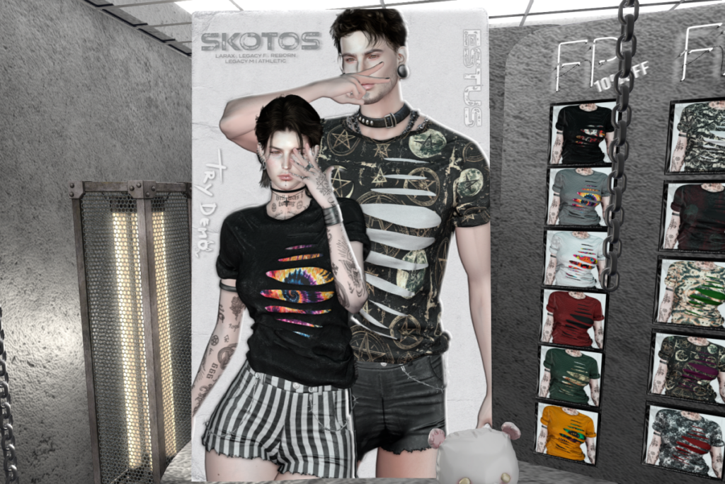 Skotos Shirt and Shorts - Legacy F+M/MaitreyaX/Reborn/+mods, L$249 each/L$666 each FP