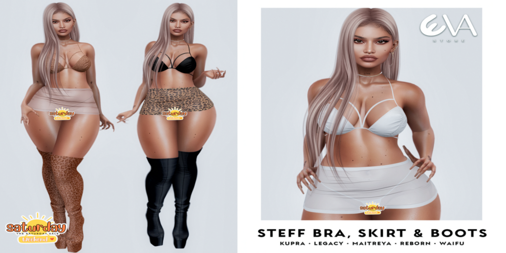 Steff Bra, Skirt, &amp; Boots - Inithium/Legacy/Maitreya/Reborn/+mods	&lt;a href=&quot;https://maps.secondlife.com/secondlife/ELEVEN/156/136/23&quot; target=&quot;_blank&quot;&gt;Teleport&lt;/a&gt;