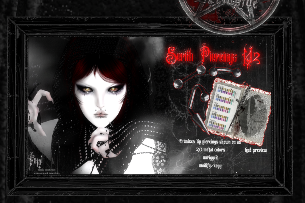 Serith Piercings v2, L$350