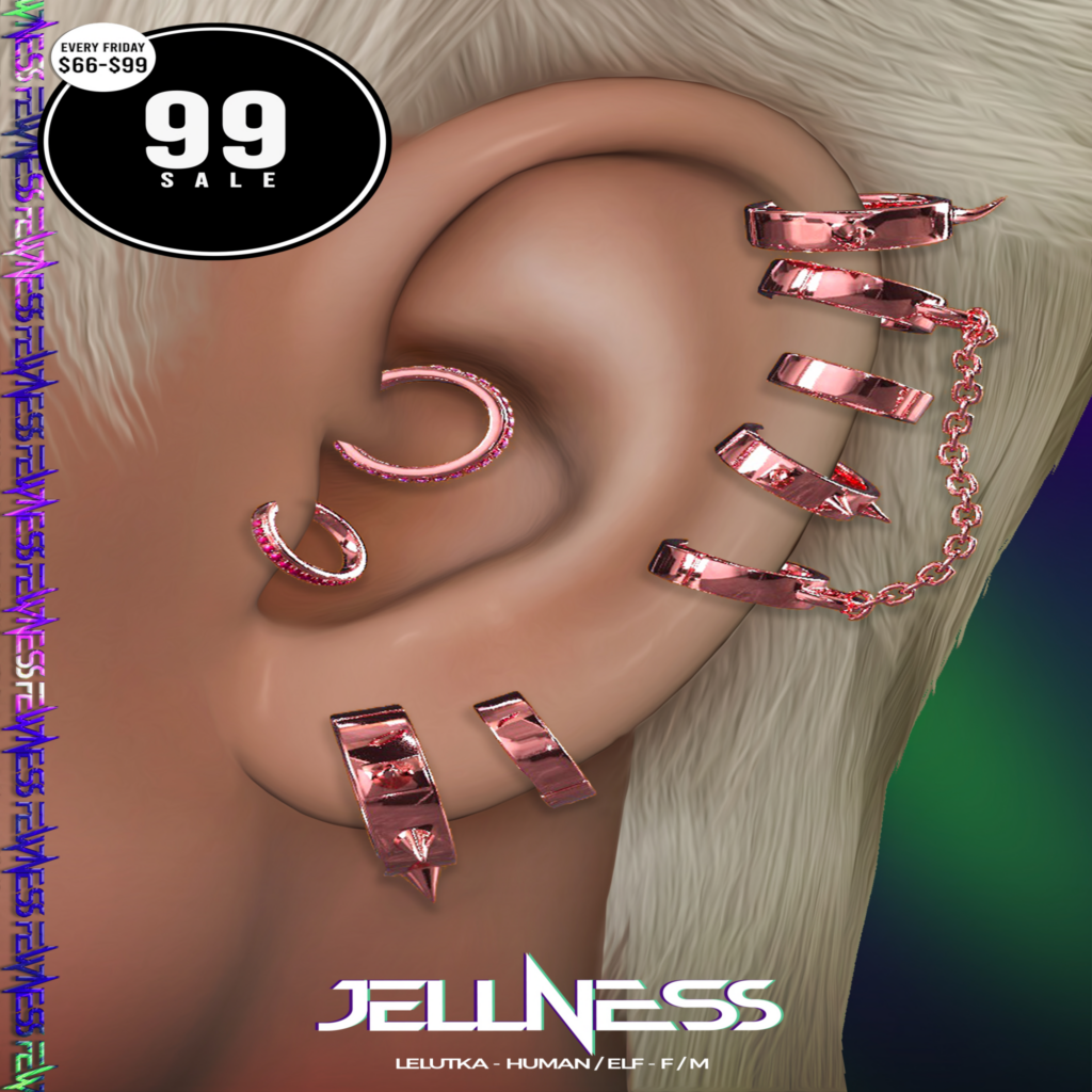 Jellness Earrings - EvoX Ears Elf F+M/EvoX Ears Human F+M	&lt;a href=&quot;http://maps.secondlife.com/secondlife/Moonstar/141/89/43&quot; target=&quot;_blank&quot;&gt;Teleport&lt;/a&gt;