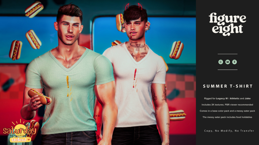 Summer T-Shirt - Jake/Legacy/+mods	&lt;a href=&quot;http://maps.secondlife.com/secondlife/Town%20Blue%20Port/142/34/1010&quot; target=&quot;_blank&quot;&gt;Teleport&lt;/a&gt;