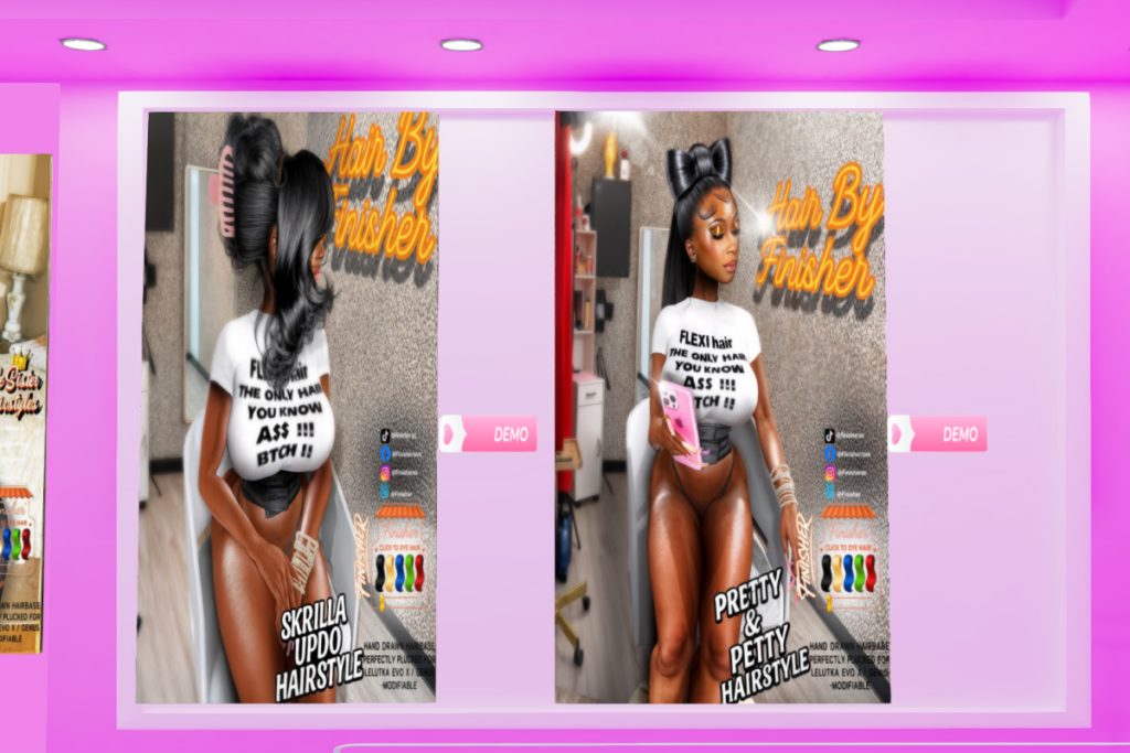 Skrilla Updo Hairstyle, L$600 | Pretty &amp; Petty Hairstyle, L$550