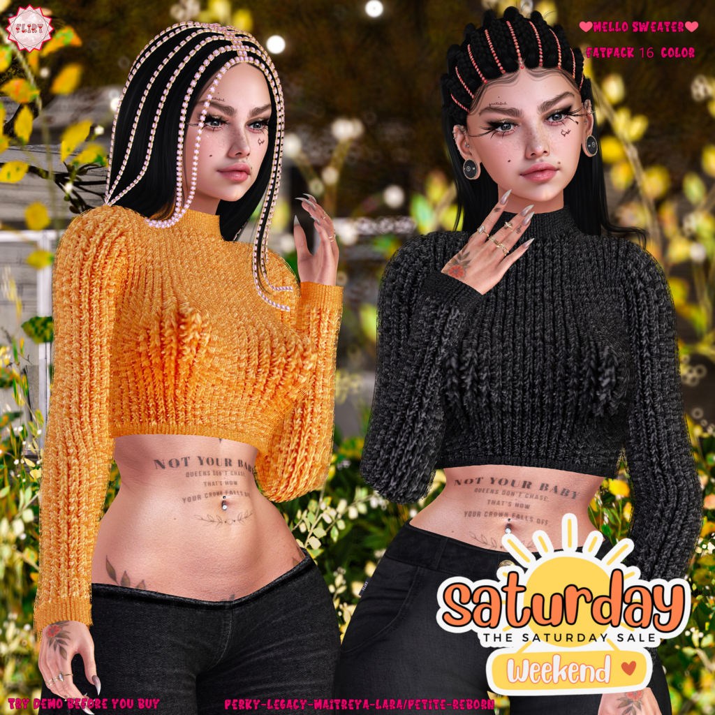 Mello Sweater - Legacy/Maitreya/Reborn/+mods	&lt;a href=&quot;http://maps.secondlife.com/secondlife/Apollo%20Island/90/72/23&quot; target=&quot;_blank&quot;&gt;Teleport&lt;/a&gt;
