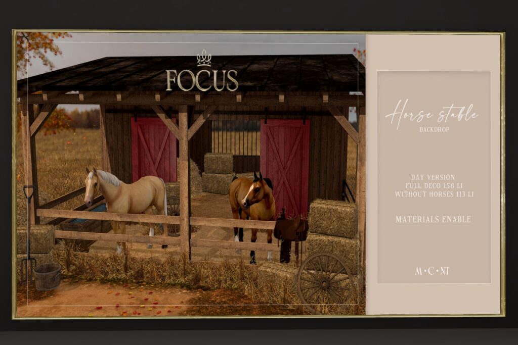 Horse Stable Backdrop, L$588