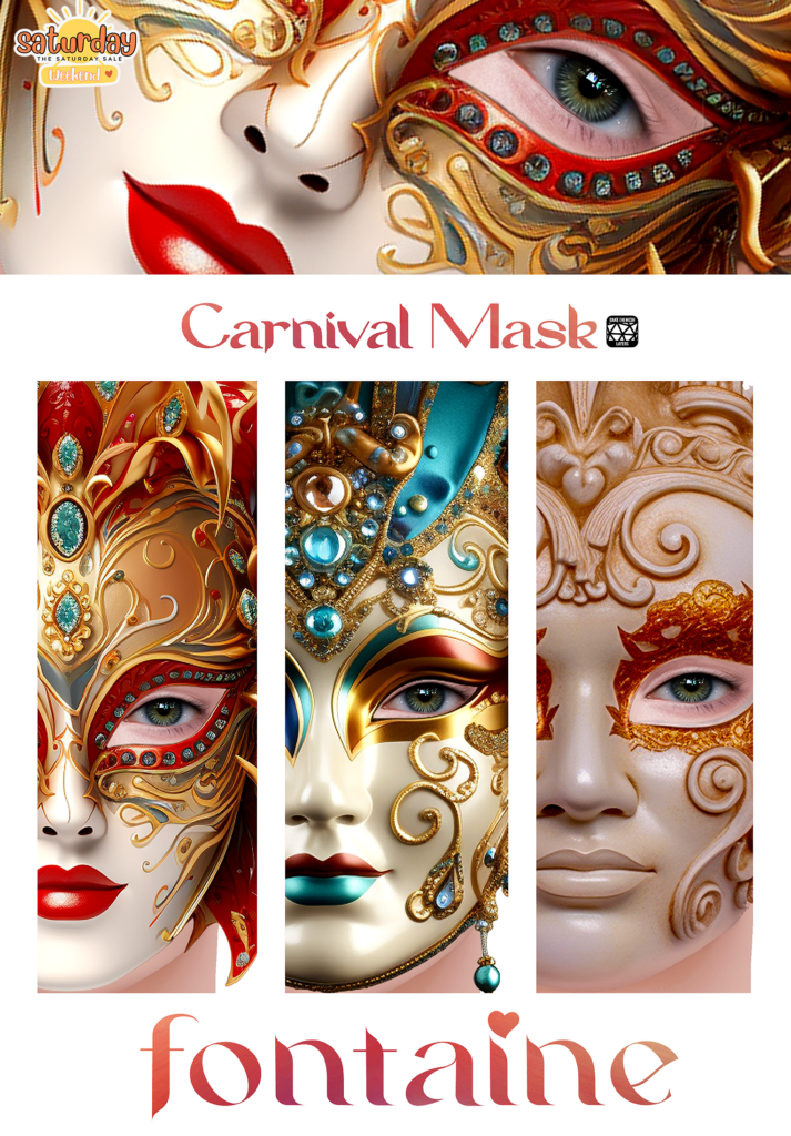 Carnival Masks - EvoX	&lt;a href=&quot;https://maps.secondlife.com/secondlife/VELOUR/66/140/83&quot; target=&quot;_blank&quot;&gt;Teleport&lt;/a&gt;