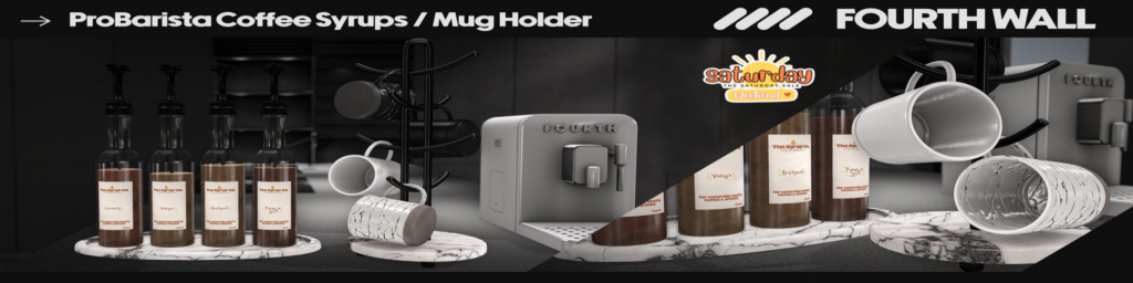 ProBarista Coffee Syrup &amp; Mug Holder Decor	&lt;a href=&quot;http://maps.secondlife.com/secondlife/Fourth%20Wall/22/127/27&quot; target=&quot;_blank&quot;&gt;Teleport&lt;/a&gt;
