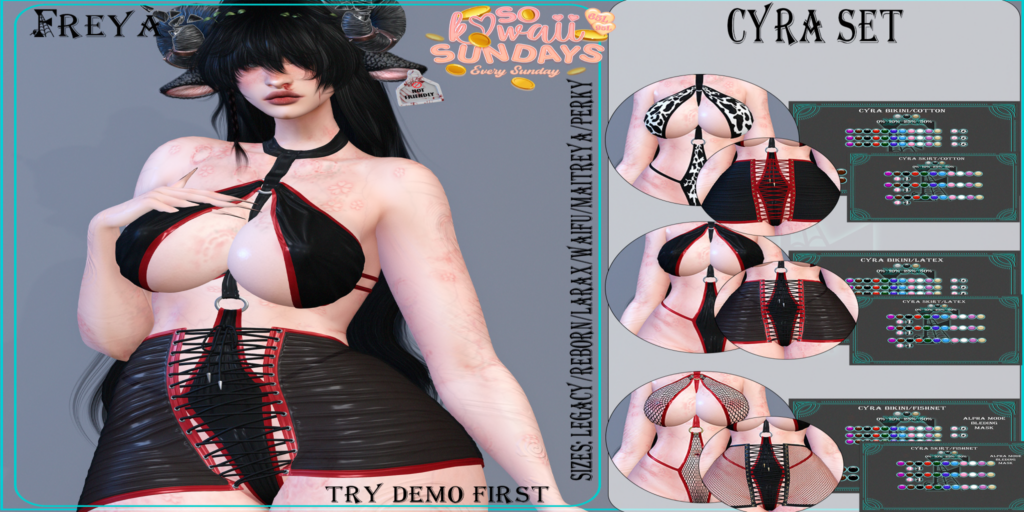 Cyra Set - Legacy/Maitreya/Reborn/+mods	&lt;a href=&quot;https://maps.secondlife.com/secondlife/Daisy/26/29/1167&quot; target=&quot;_blank&quot;&gt;Teleport&lt;/a&gt;