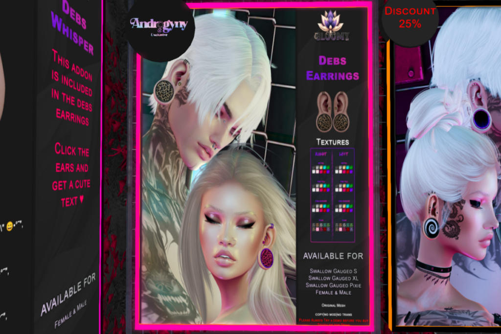 Debs Earrings - Swallow Gauged F+M, L$299