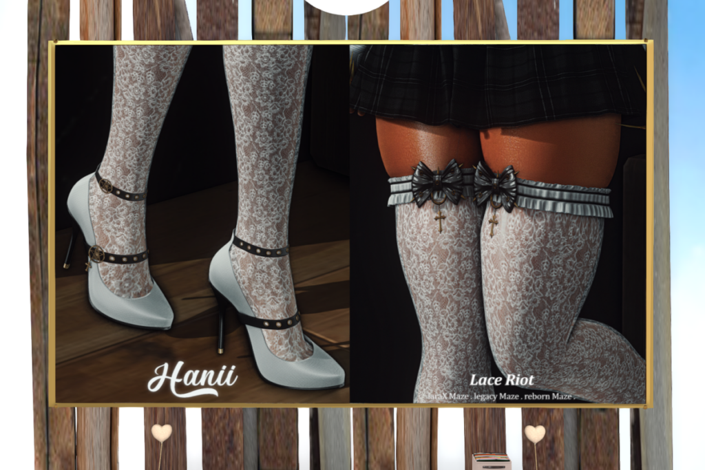Lace Riot Heels &amp; Socks - Legacy/MaitreyaX/Reborn/+mods, L$299 each/L$999 each FP/L$1800 MP