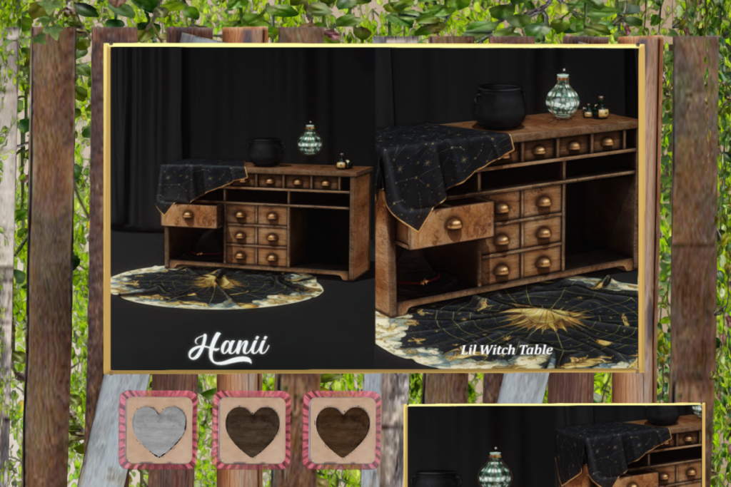 Lil Witch Table &amp; Accessories, L$299 each/L$1300 FP/L$1600 MP