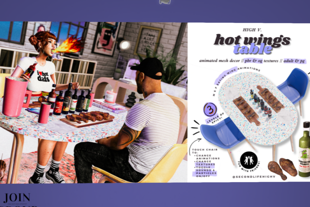 Hot Wings Table, L$799