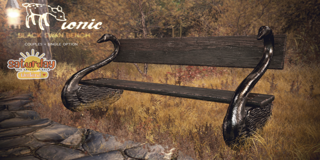 Black Swan Bench	&lt;a href=&quot;http://maps.secondlife.com/secondlife/Rayne%20and%20PetitChat/126/185/1200&quot; target=&quot;_blank&quot;&gt;Teleport&lt;/a&gt;