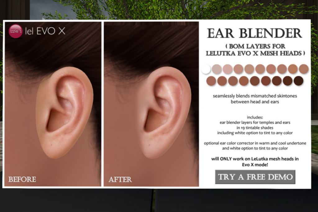 Ear Blender - EvoX	&lt;a href=&quot;http://maps.secondlife.com/secondlife/Izzies/96/119/31&quot; target=&quot;_blank&quot;&gt;Teleport&lt;/a&gt;