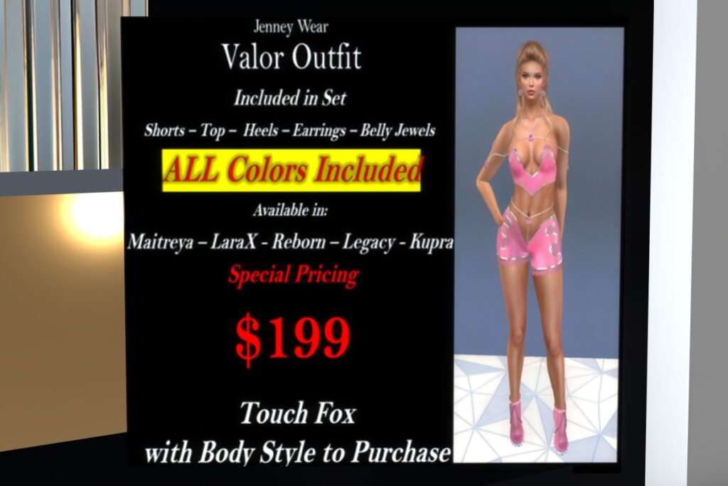 Valor Outfit - Inithium/Legacy/Maitreya/Reborn/+mods, L$199 each Body Pack