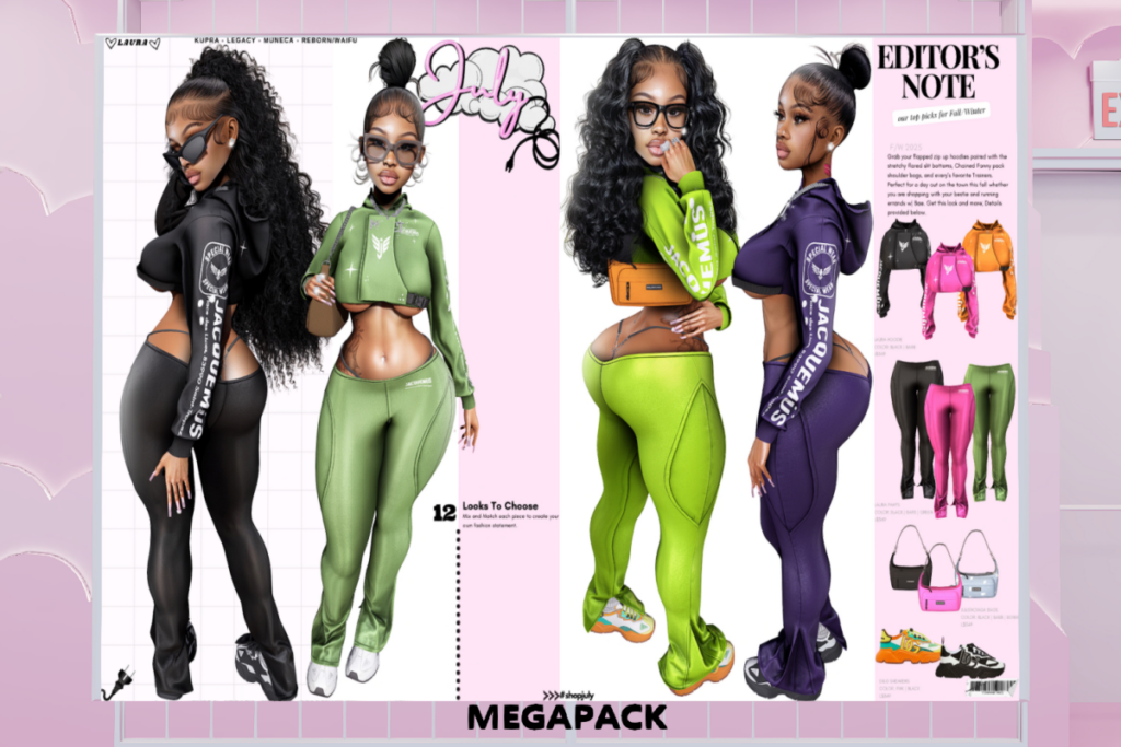 Laura Hoodie, Pants, Sneakers &amp; Bag - Inithium/Legacy/Reborn/Yentements/+mods, L$280-L$349 each/L$1199-L$1299 each FP/L$1999 MP