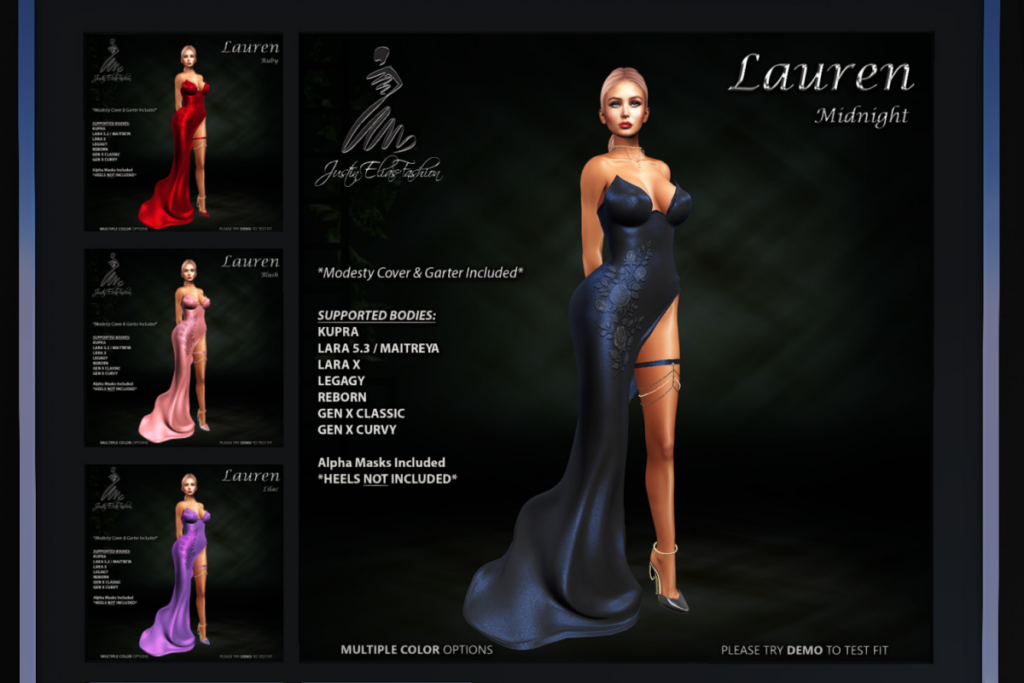 Lauren Gown - GenX/Inithium/Legacy/Maitreya/Reborn/+mods, L$429 each/L$1599 FP