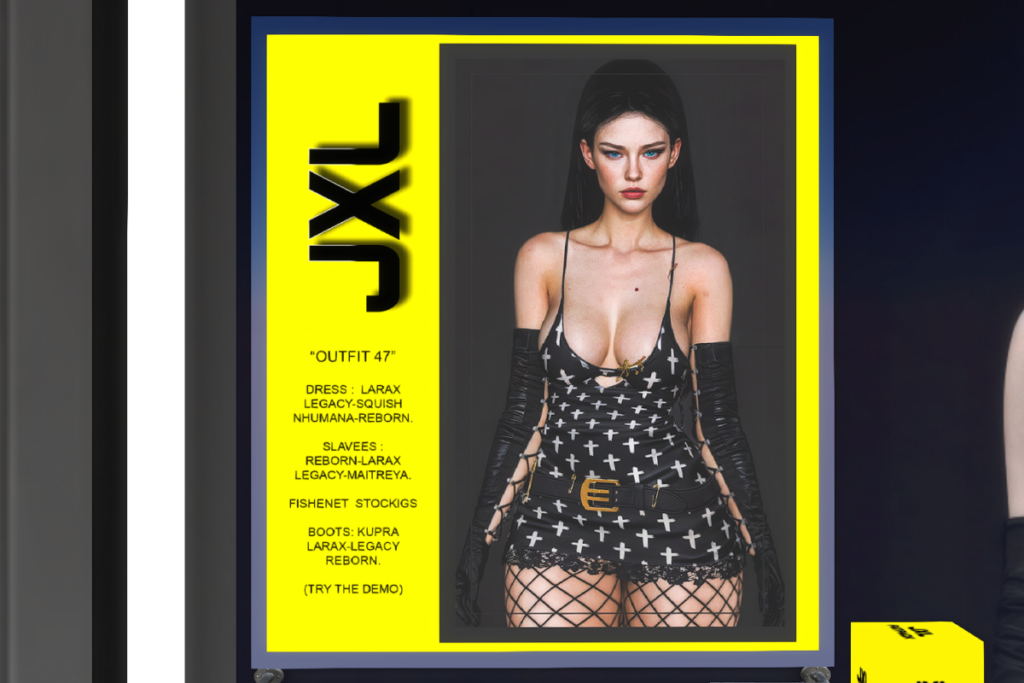 Outfit 47 Dress, Sleeves, Fishnets, &amp; Boots - See Ad For Fits, L$150-L$180 each/L$1199 FP