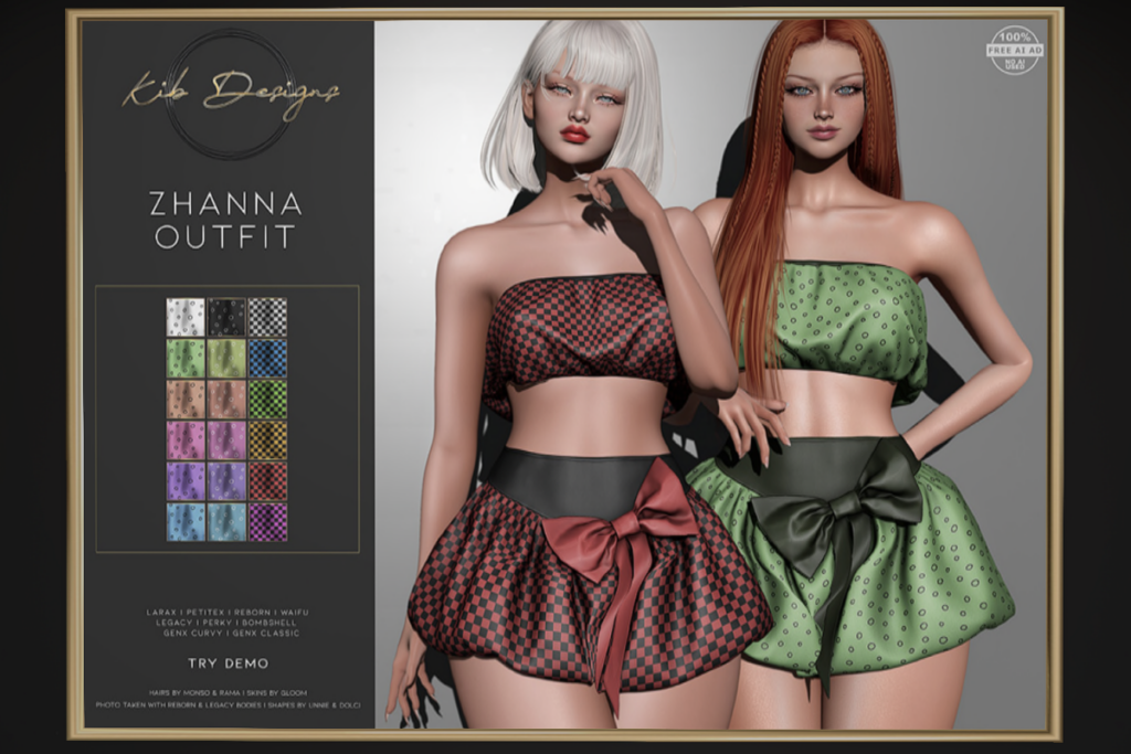 Zhanna Outfit - GenX/Legacy/MaitreyaX/Reborn/+mods, L$99 each/L$899 FP